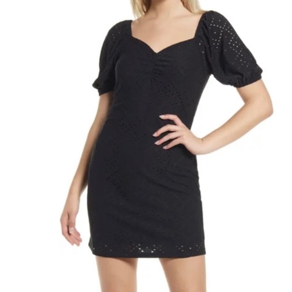 Vero Moda Black Sweetheart eyelet dress medium